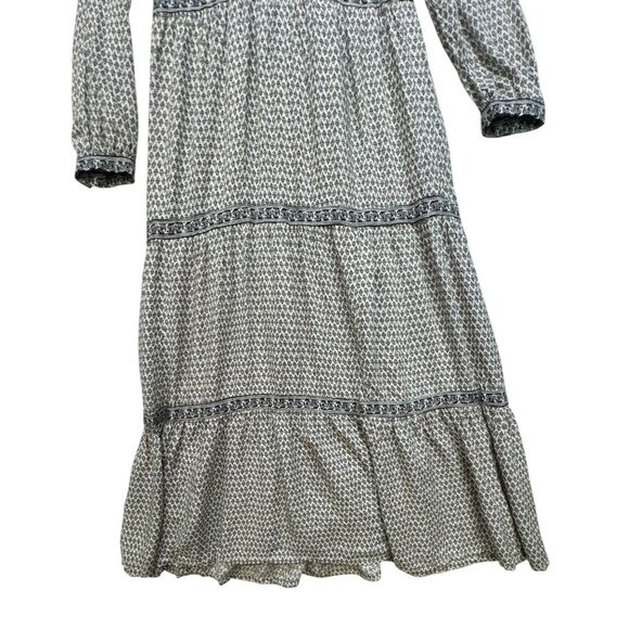 Old Navy Womens Long Sleeve V-Neck Maxi Dress Size M Black & White Floral Print - Picture 4 of 16